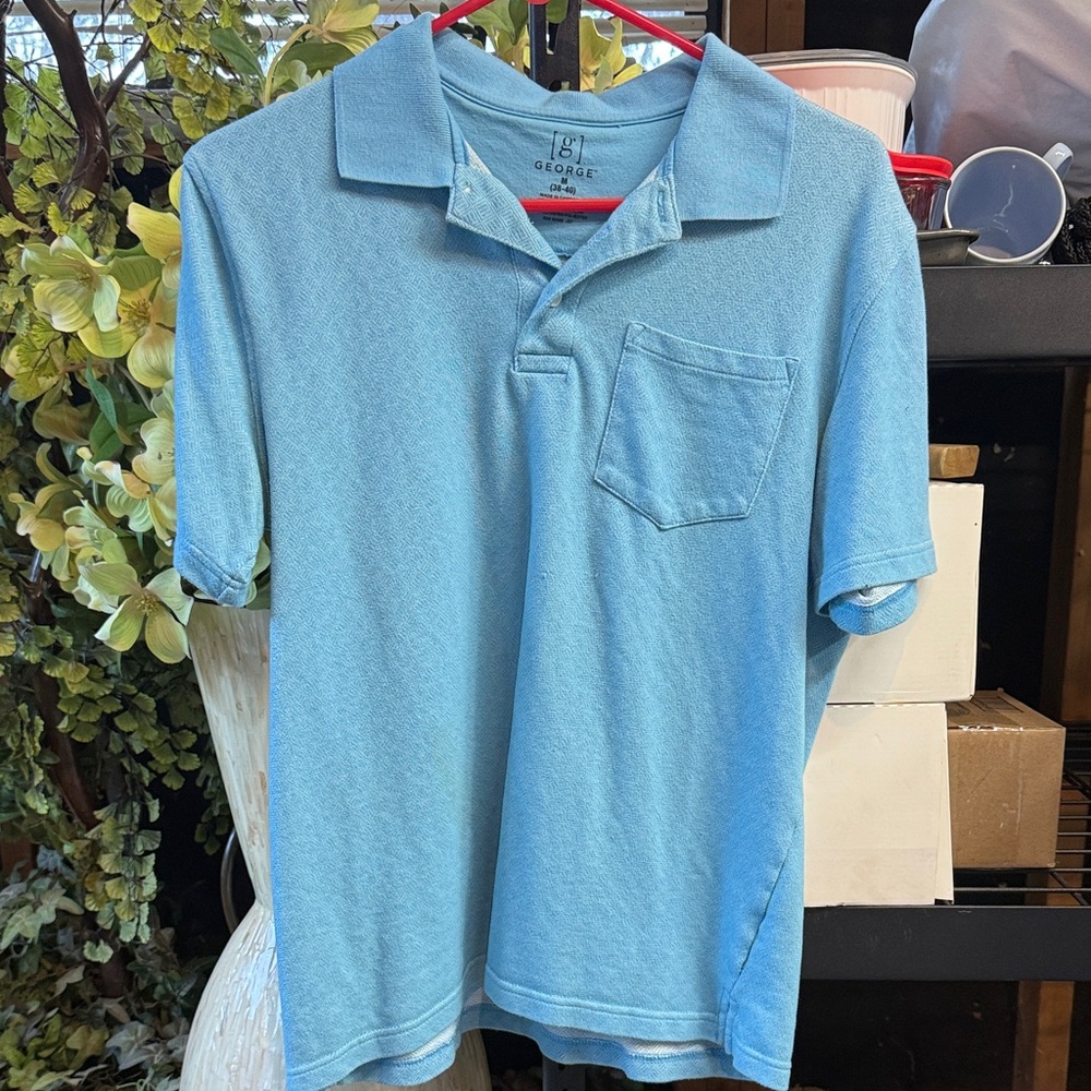 George Men's Light Blue Polo Shirt with Pocket